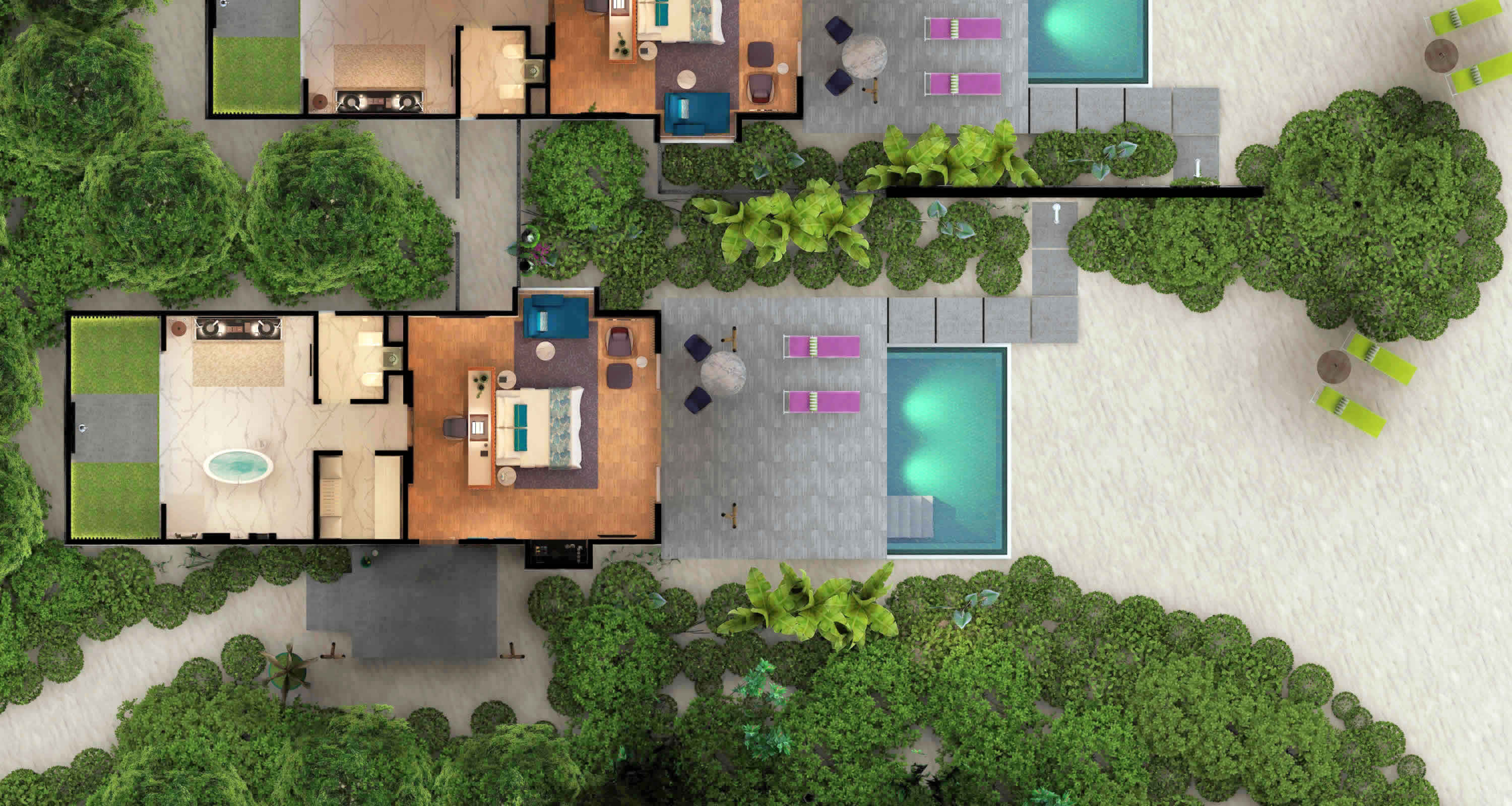 Beach Villas with Pool