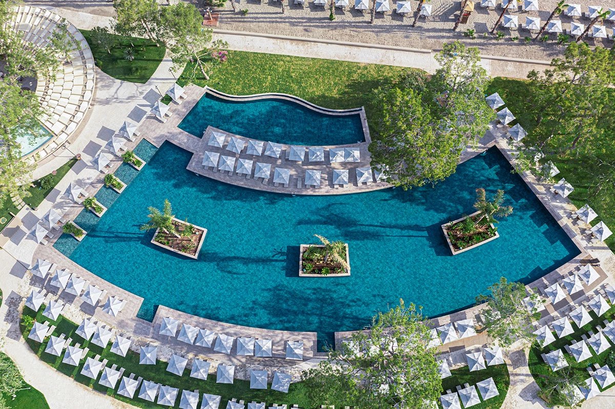 NG Phaselis Bay — infinity pool, top-down view