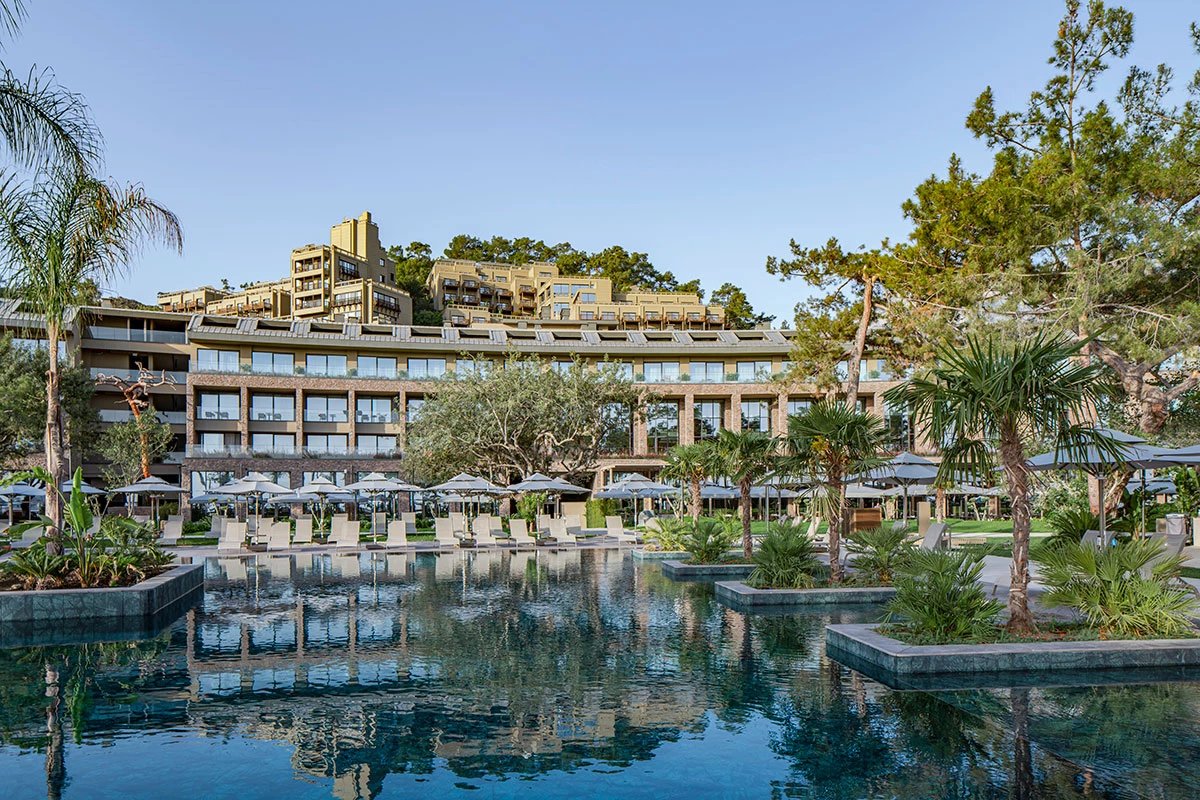 NG Phaselis Bay — infinity pool at dusk